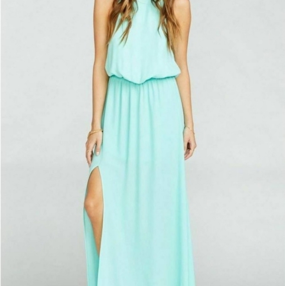 Show Me Your Mumu bridesmaid dress in sea crisp
